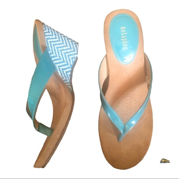 Women’s wedge Green Sandals Size 6,5 in Excellent Used Condition - Picture 5 of 5